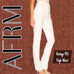 AFRM x REVOLVE Heston 90’s Hi-Rise Long/Lean Straight Leg Jean-White/28w/NWT